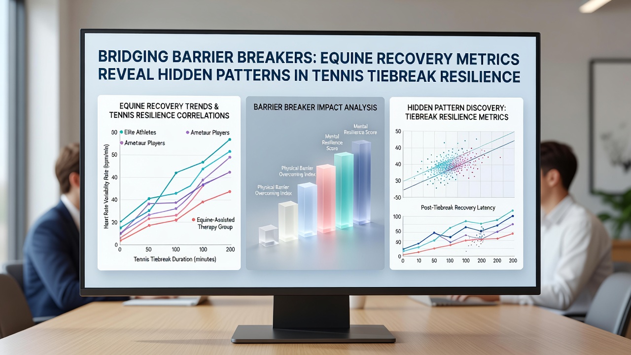 Side-by-side comparison of recovery data visualizations from horse racing, tennis, and basketball events