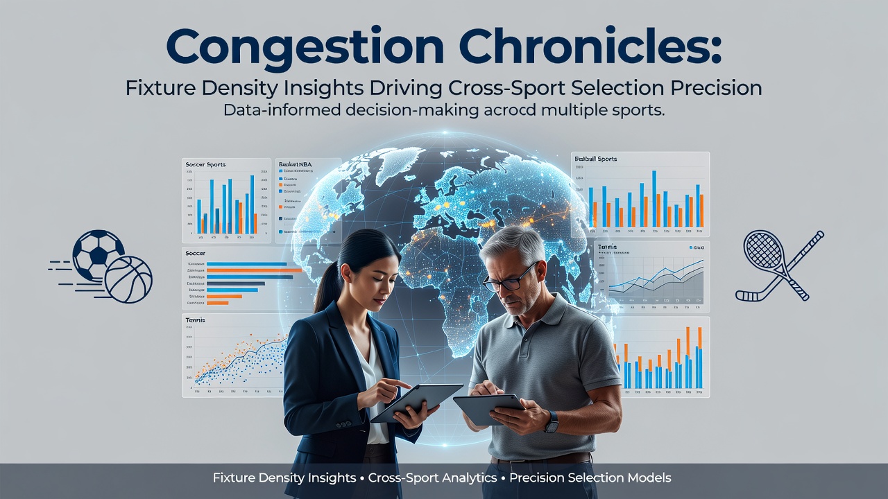 Data dashboard showing cross-sport fixture density correlations and selection adjustments