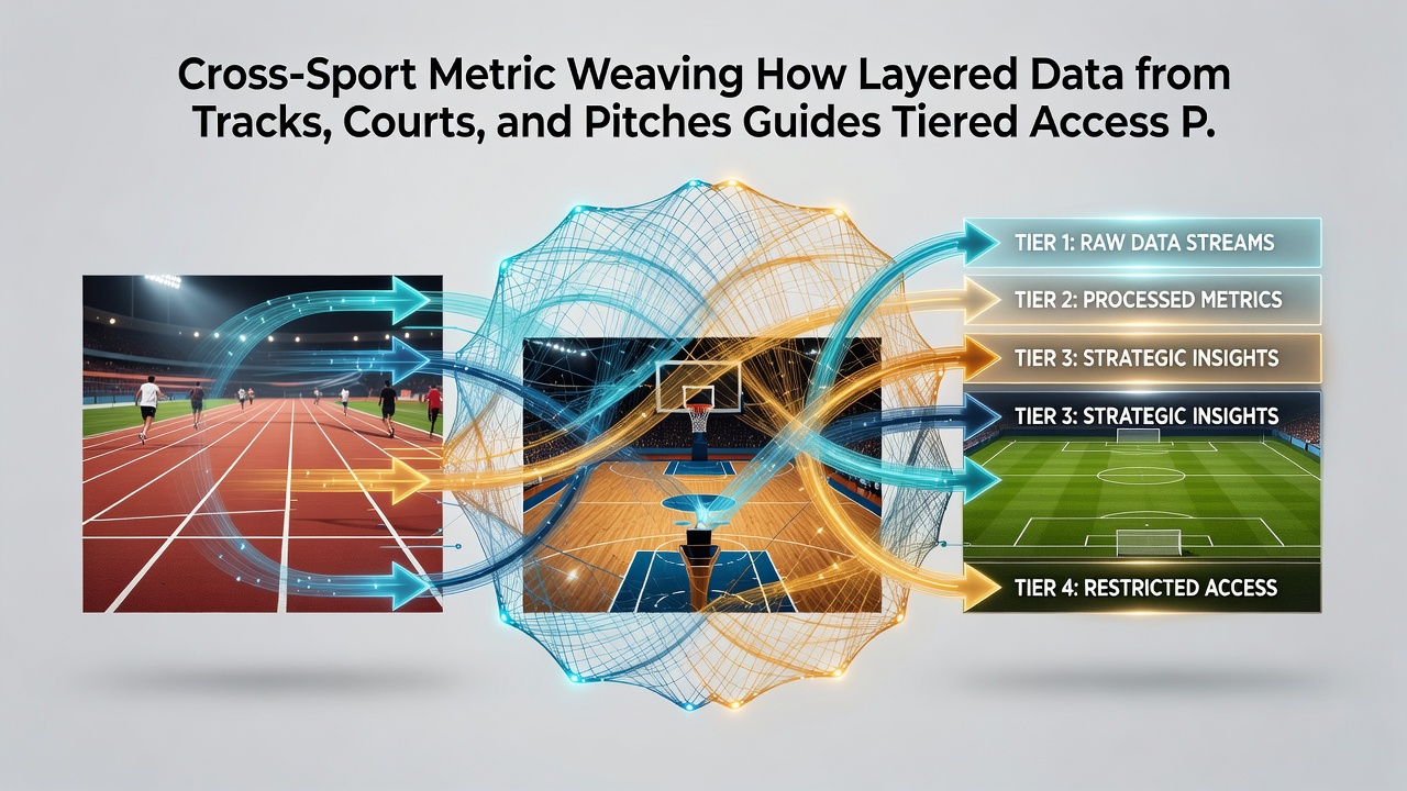 Dashboard interface displaying tiered access levels built from cross-referenced sports metrics including pace, defensive, and possession data